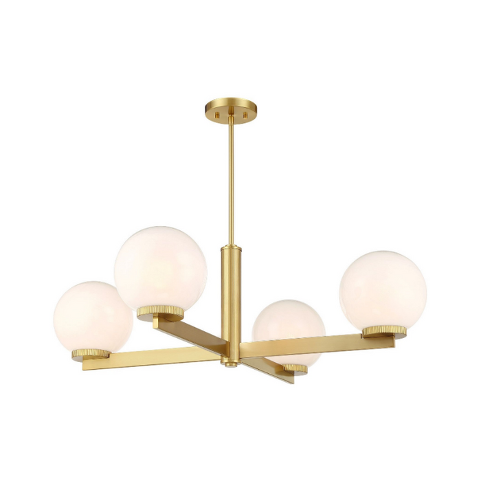 Savoy House M100123 4-lt 38" LED Chandelier - Natural Brass