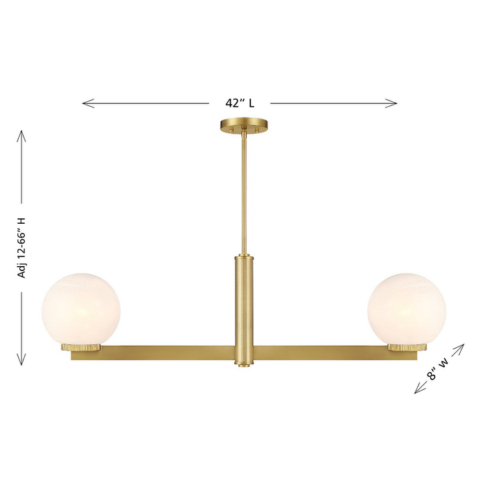 Savoy House M100124 2-lt 42" LED Linear Chandelier - Natural Brass