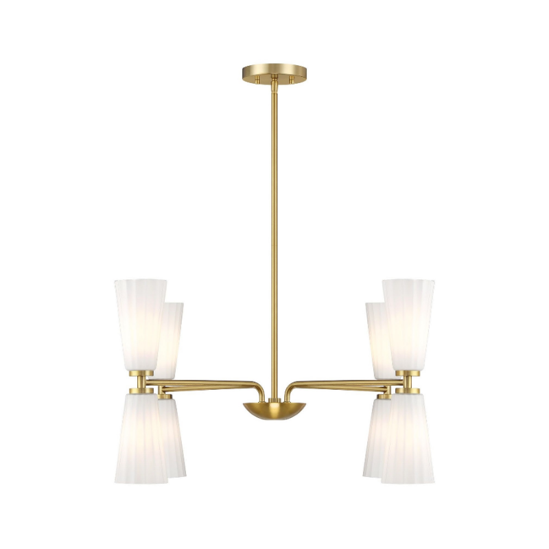 Savoy House M100126 8-lt 32" LED Chandelier - Natural Brass