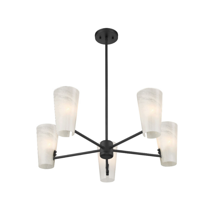 Savoy House M100130 5-lt 30" LED Chandelier - Matte Black
