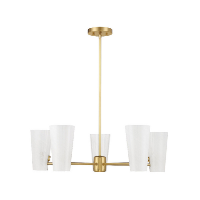 Savoy House M100130 5-lt 30" LED Chandelier - Natural Brass