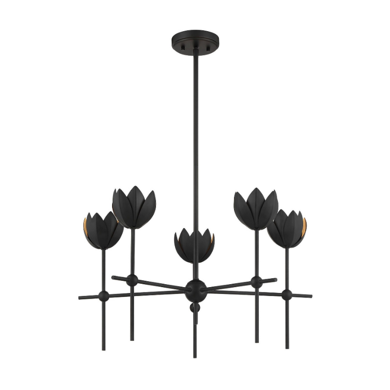 Savoy House M100131 5-lt 26" LED Chandelier - Matte Black