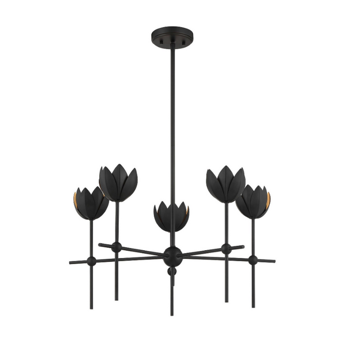 Savoy House M100131 5-lt 26" LED Chandelier - Matte Black