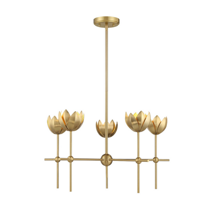Savoy House M100131 5-lt 26" LED Chandelier - Natural Brass