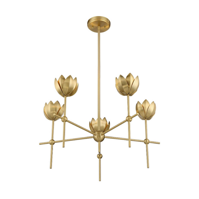 Savoy House M100131 5-lt 26" LED Chandelier - Natural Brass