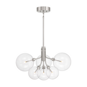 Savoy House M100135 6-lt 27" LED Chandelier - Brushed Nickel