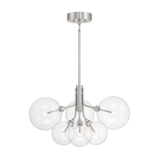 Savoy House M100135 6-lt 27" LED Chandelier - Brushed Nickel