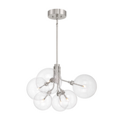 Savoy House M100135 6-lt 27" LED Chandelier - Brushed Nickel