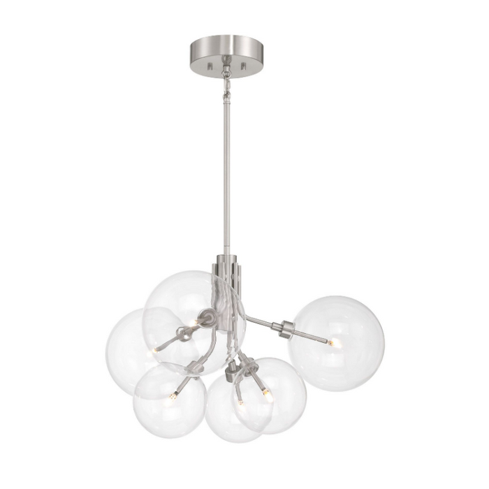 Savoy House M100135 6-lt 27" LED Chandelier - Brushed Nickel