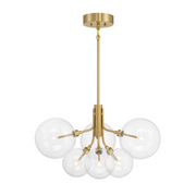 Savoy House M100135 6-lt 27" LED Chandelier - Natural Brass