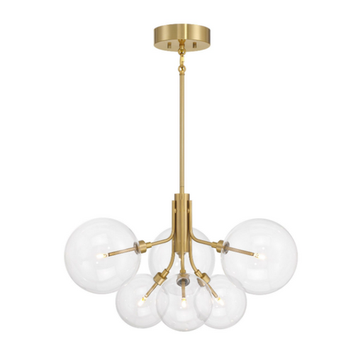 Savoy House M100135 6-lt 27" LED Chandelier - Natural Brass