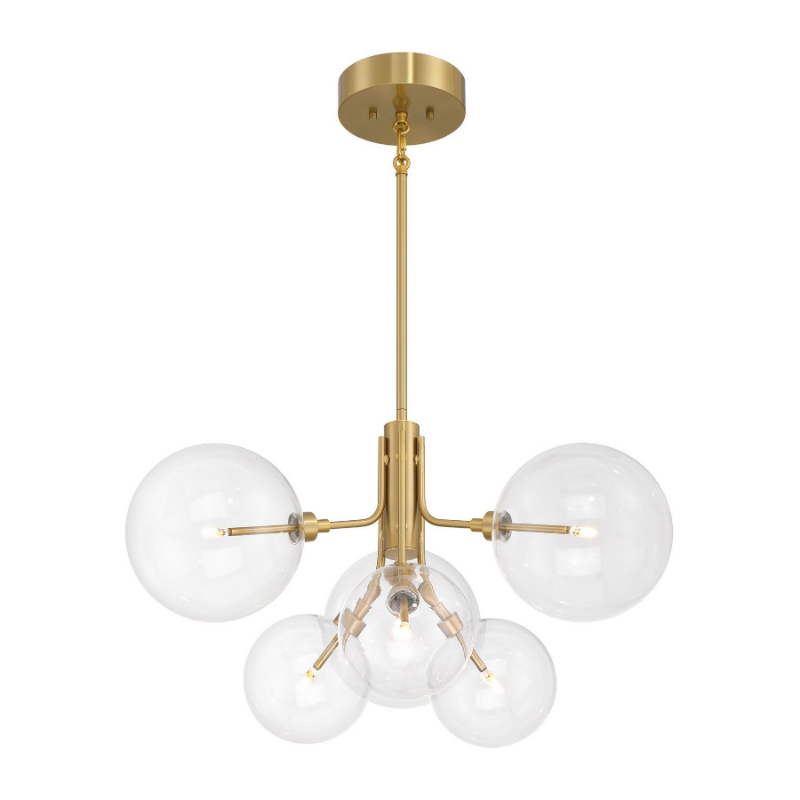 Savoy House M100135 6-lt 27" LED Chandelier - Natural Brass