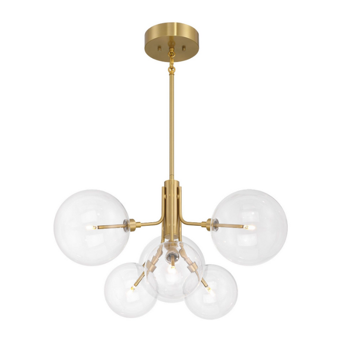 Savoy House M100135 6-lt 27" LED Chandelier - Natural Brass