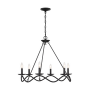 Savoy House M100137 6-lt 28" LED Chandelier - Matte Black