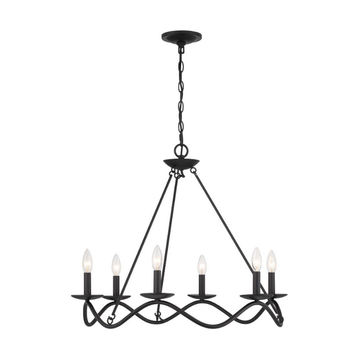 Savoy House M100137 6-lt 28" LED Chandelier - Matte Black