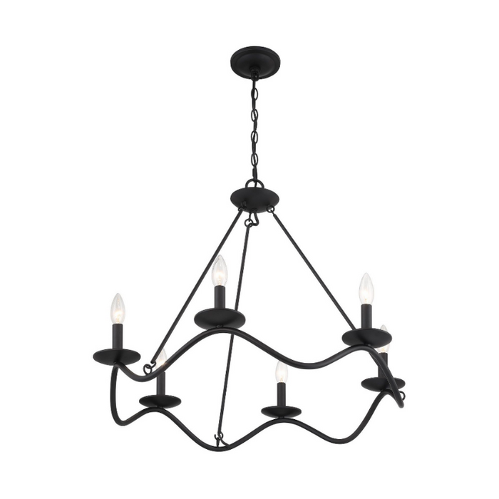 Savoy House M100137 6-lt 28" LED Chandelier - Matte Black