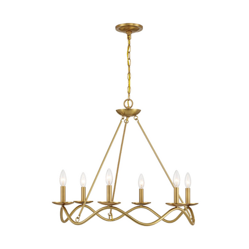 Savoy House M100137 6-lt 28" LED Chandelier - Natural Brass