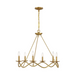 Savoy House M100137 6-lt 28" LED Chandelier - Natural Brass