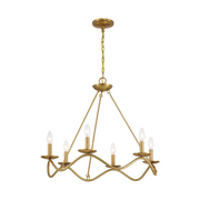 Savoy House M100137 6-lt 28" LED Chandelier - Natural Brass