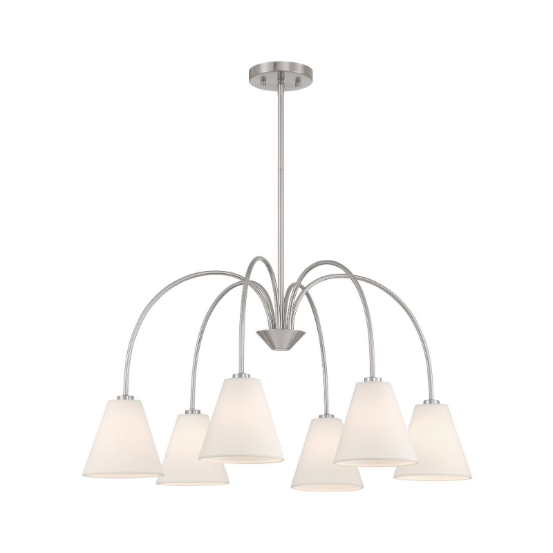Savoy House M100138 6-lt 30" LED Chandelier - Brushed Nickel