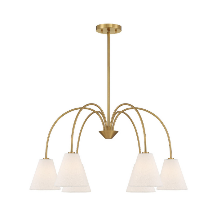 Savoy House M100138 6-lt 30" LED Chandelier - Natural Brass