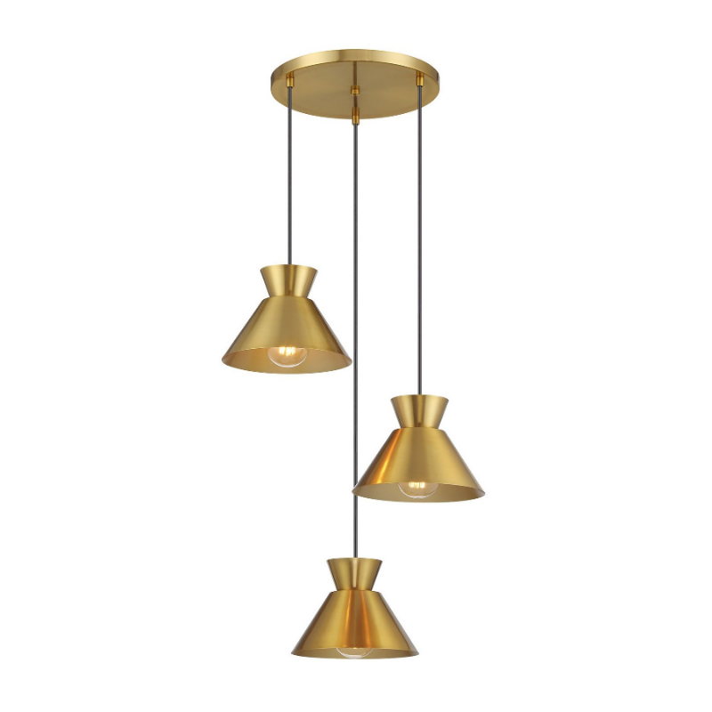 Savoy House M100139 3-lt 20" LED Multi-Point Chandelier - Natural Brass