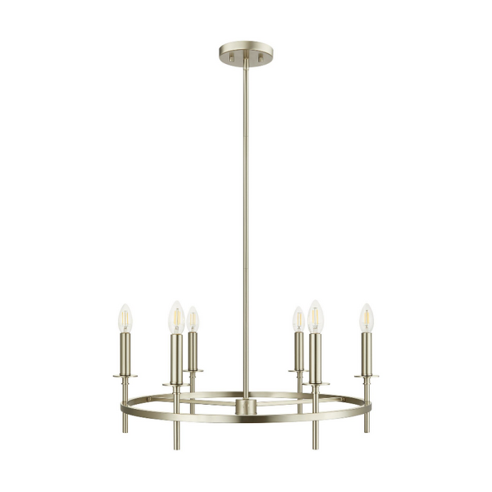 Savoy House M100140 6-lt 25" LED Chandelier - Brushed Nickel