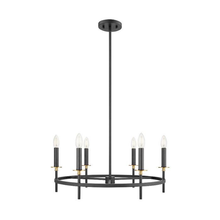 Savoy House M100140 6-lt 25" LED Chandelier - Matte Black