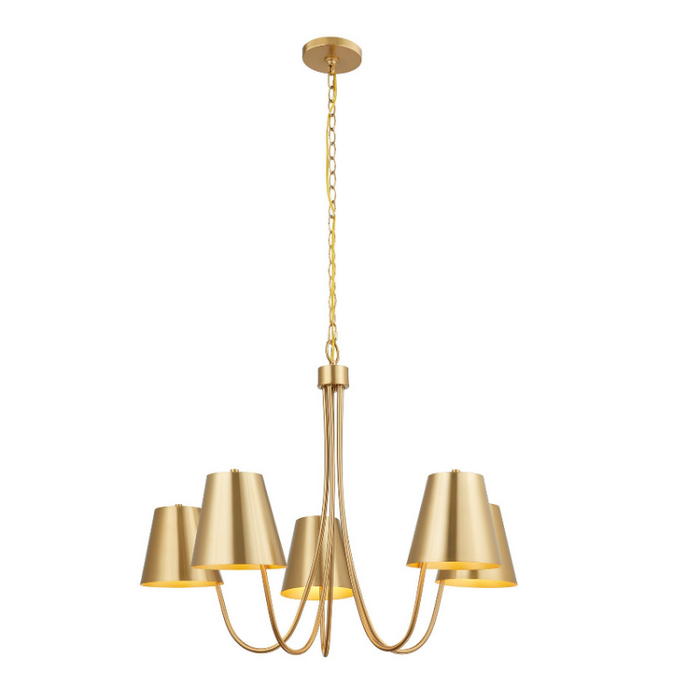 Savoy House M100142 5-lt 32" LED Chandelier - Natural Brass
