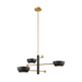 Savoy House M100143 3-lt 34" LED Chandelier - Matte Black/Natural Brass