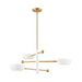 Savoy House M100143 3-lt 34" LED Chandelier - White/Natural Brass
