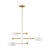Savoy House M100143 3-lt 34" LED Chandelier - White/Natural Brass