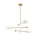 Savoy House M100143 3-lt 34" LED Chandelier - White/Natural Brass