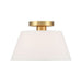 Savoy House M60077 3-lt 12" Flush Mount - Natural Brass