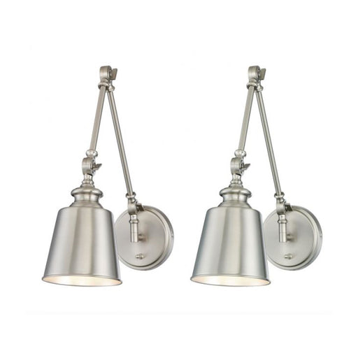 Savoy House M90089 1-lt 17" Tall Adjustable Wall Sconce, Set of 2 - Brushed Nickel