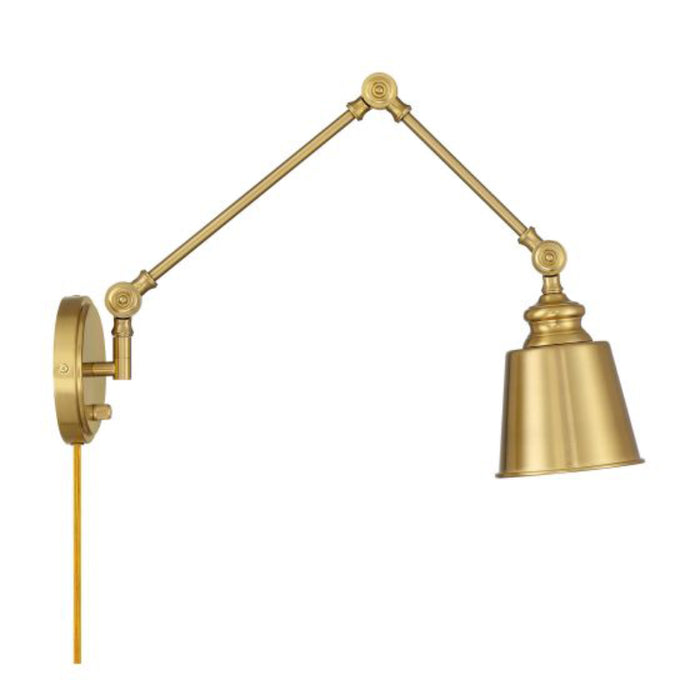 Savoy House M90089 1-lt 17" Tall Adjustable Wall Sconce, Set of 2 (ETL) - Natural Brass