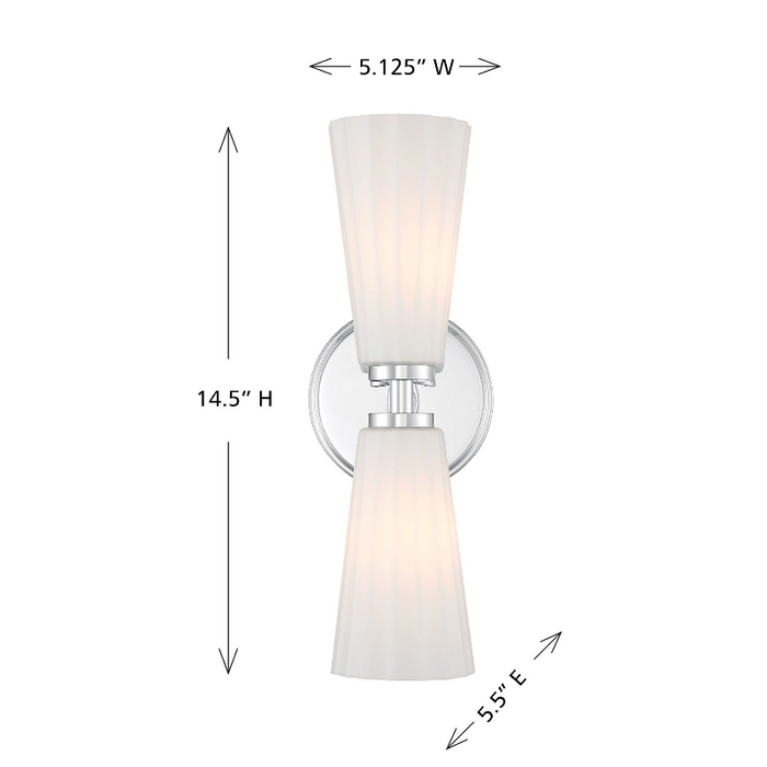 Savoy House M90109 2-lt 15" Tall LED Wall Sconce - Chrome