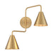 Savoy House M90111 2-lt 24" LED Adjustable Wall Sconce - Natural Brass