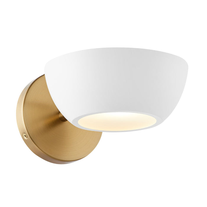 Savoy House M90113 1-lt 7" LED Wall Sconce - White/Natural Brass