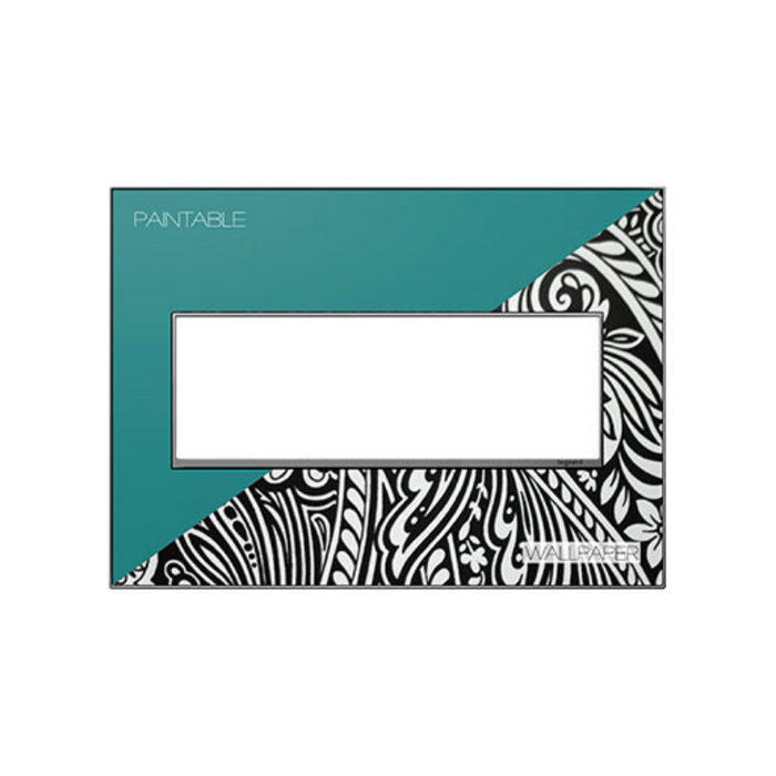 Adorne AWM Screwless Wall Plate, Custom with Magnesium Trim - 3 Gang