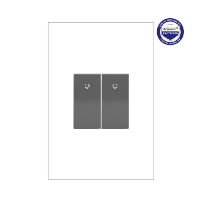 Adorne ASPD1531 Half Size Paddle Switch with Microban, Single-Pole/3-Way, 120/277V - Magnesium