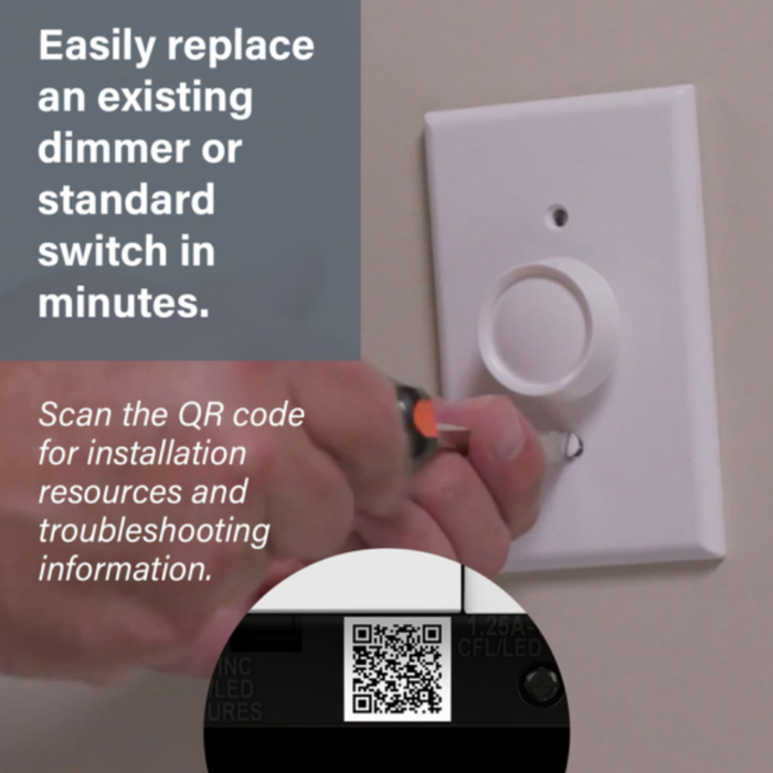 Adorne ADPD153L 150W Paddle LED Advanced Dimmer with Microban, 120V