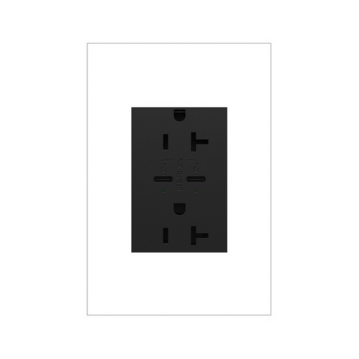 Adorne ARTRUSB20PD30 30W Tamper-Resistant Ultra-Fast Plus Power Delivery USB Type-C/C Outlet, Plus-Size, 20A - Graphite
