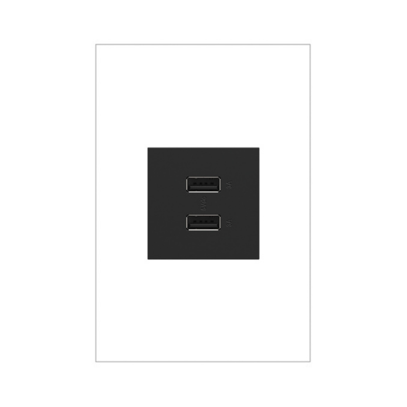 Adorne ARUSB2AA6 3.1A Ultra-Fast USB Type-A/A Outlet Module - Graphite