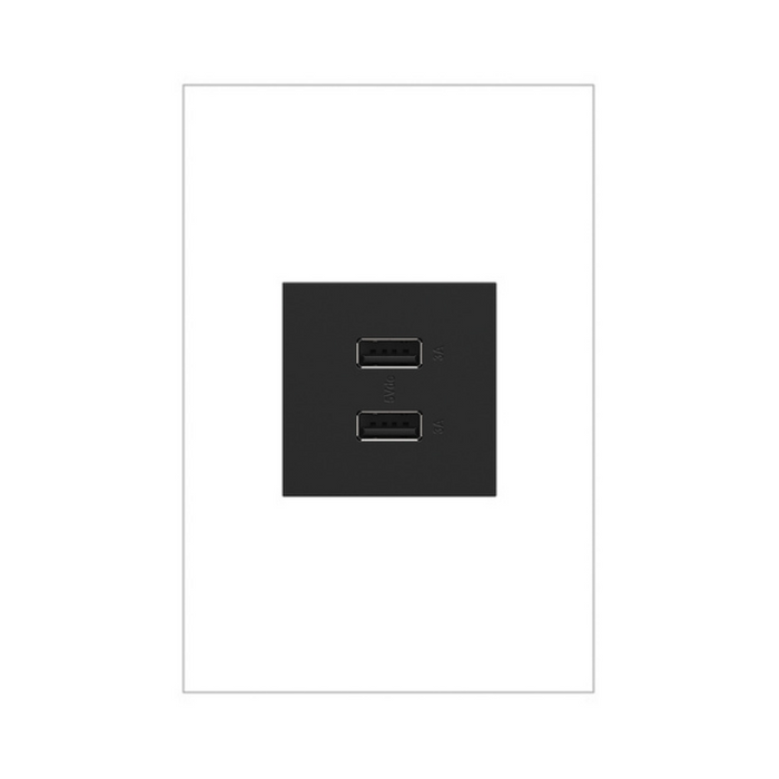 Adorne ARUSB2AA6 3.1A Ultra-Fast USB Type-A/A Outlet Module - Graphite