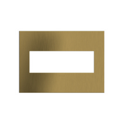 Adorne AWC Screwless Wall Plate, Brushed Satin Brass - 3 Gang