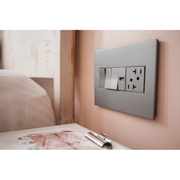 Adorne AWP Screwless Wall Plate with Microban, Magnesium