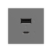 Adorne ARUSB2AC6 15W Ultra-Fast USB Type-A/C Outlet Module, 125V - Magnesium