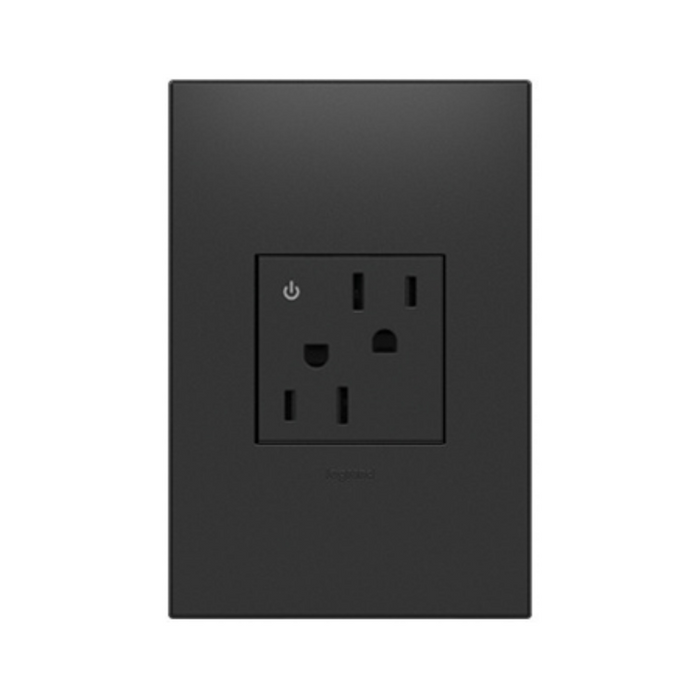 Adorne ARCD152 15A Tamper-Resistant Dual-Controlled Outlet, 125V - Graphite