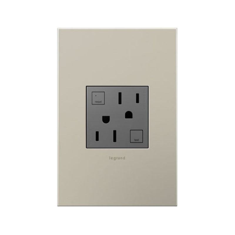 Adorne AGFTR2152 Tamper-Resistant 15A Duplex Self-Test GFCI Receptacles, 125V - Magnesium